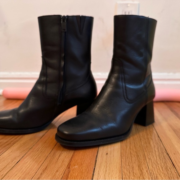 Black Leather Women's Boots - Picture 3 of 6